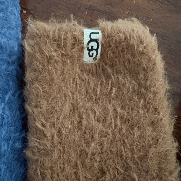 UGG Cozy Brown and Blue Fuzzy Socks - Picture 3 of 3